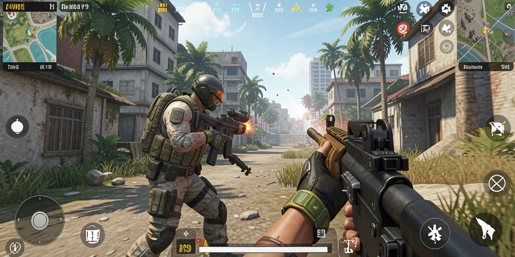Tampilan gameplay AW8 yang seru dan mendebarkan dalam TPS.