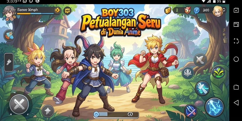 Screenshot gameplay BOY303 dengan aksi seru karakter anime.