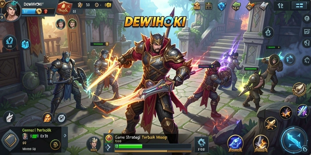 Tampilan gameplay seru di DEWIHOKI dengan taktik mendalam.