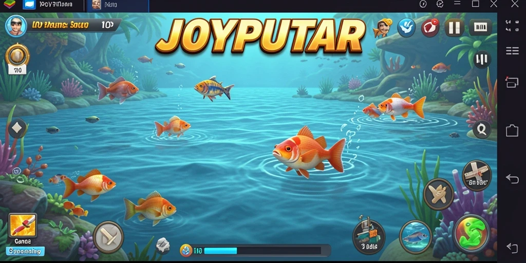 Tampilan gameplay seru di JOYPUTAR, menangkap ikan dengan teknik terbaik.