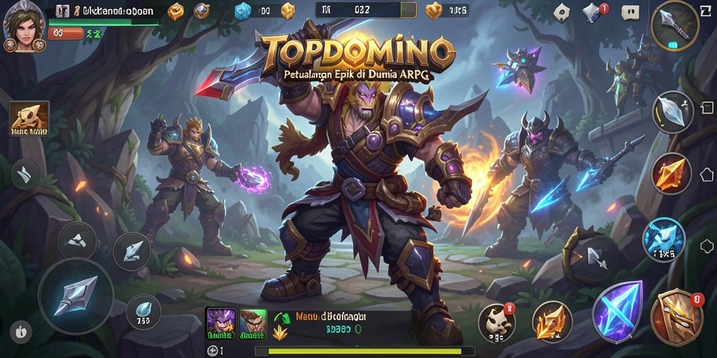 Screenshot TOPDOMINO menampilkan aksi seru dalam gameplay ARPG.